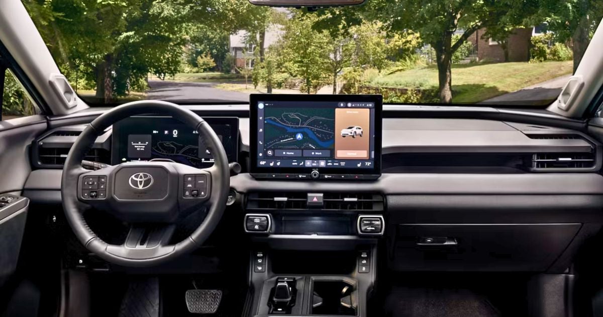 he 12.3-inch digital gauge cluster and available 12.9-inch multimedia touchscreen of the 2026 RAV4 hybrid