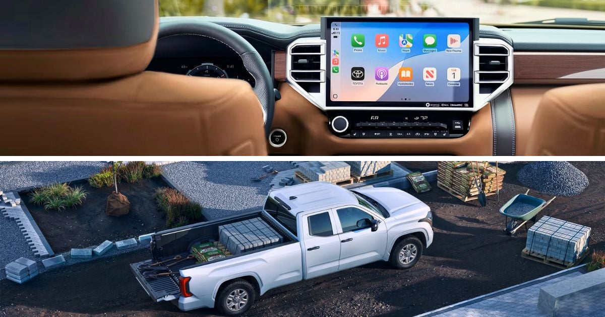 The 8.0-inch Toyota Audio Multimedia touchscreen and ultra-durable composite bed as 2026 Tundra standard features