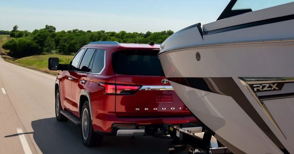 The 2026 Toyota Sequoia has a 9500-lb maximum towing capacity