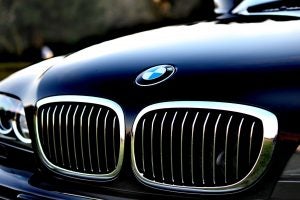 Front view of black BMW