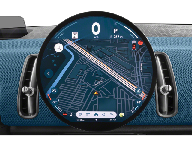 the OLED circular display on a 2025 MNI with Apple CarPlay