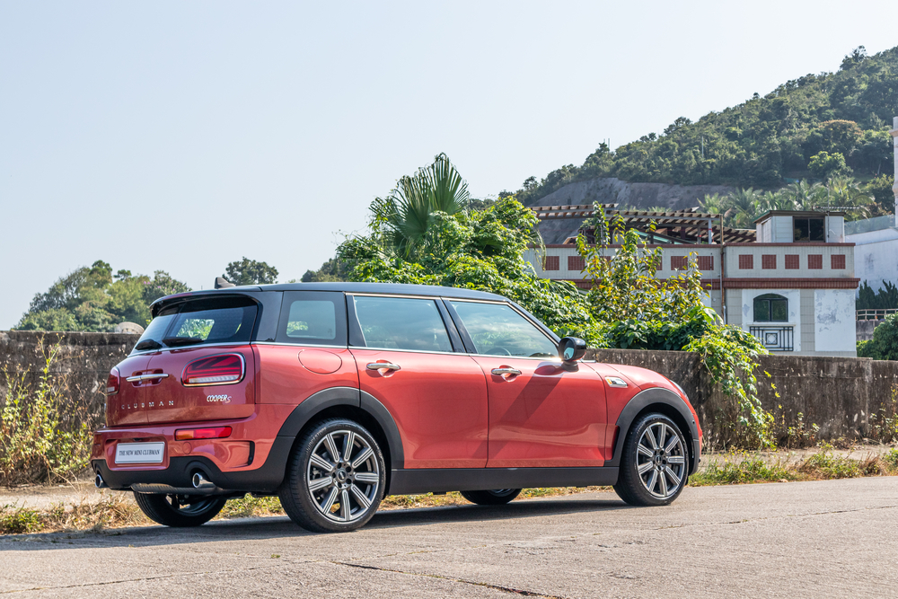 Red Mini Cooper in 
