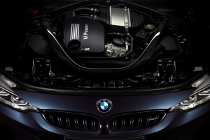 Under the hood of black BMW