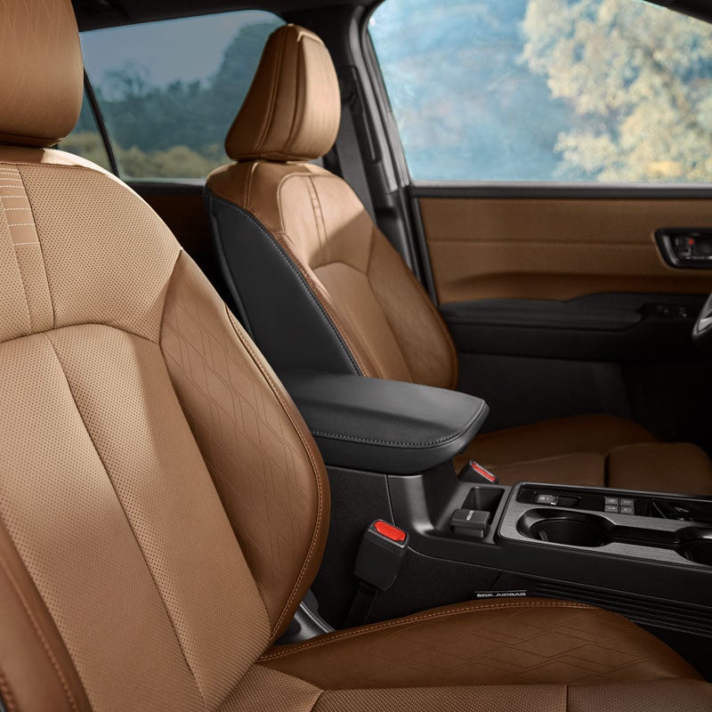 The interior of the Subaru Outback is shown