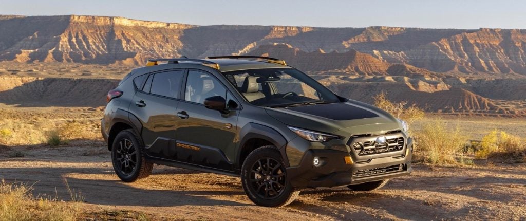 The new Subaru Crosstrek sits parked in front of a mountain view, making this crossover SUV a perfect travel companion. Shop for your new Subaru Crosstrek at Subaru of Spartanburg!