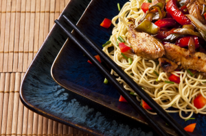 Chinese food on a plate