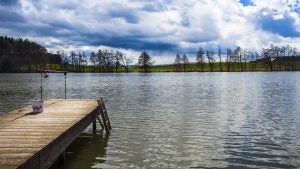 Lake with deck