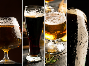 Beer in different glasses