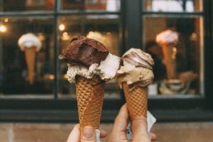 Twp ice cream cones