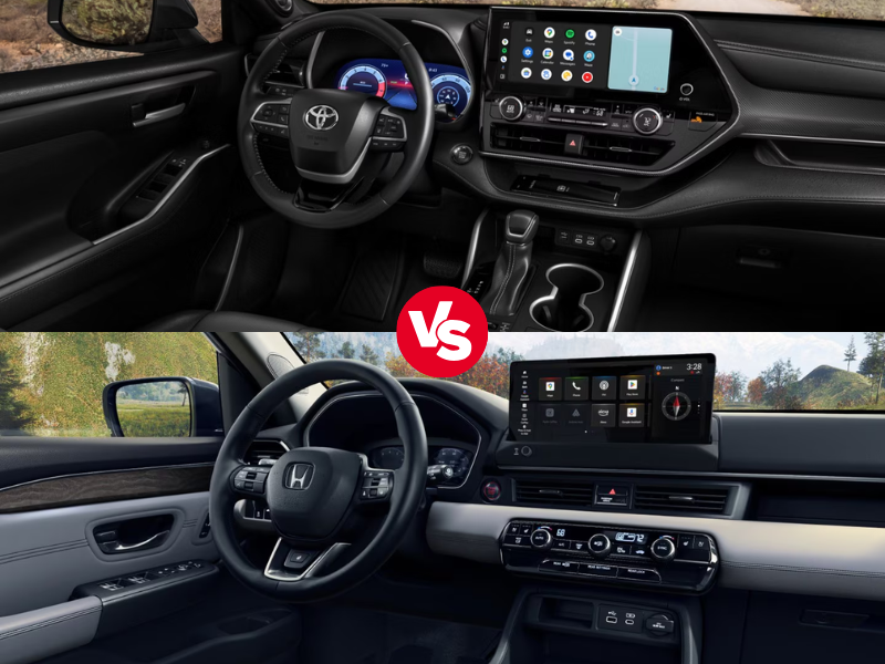 Interior of the 2026 Toyota Highlander showing three rows of seating