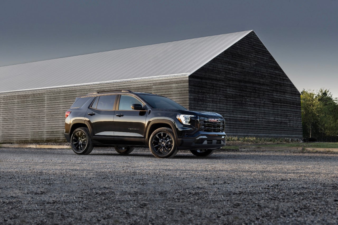 Front 3/4 view of the next-generation 2025 GMC Terrain Elevation.