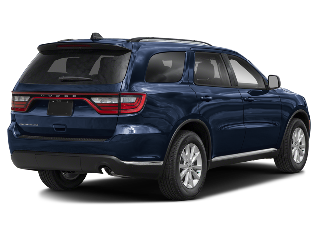 rear passenger side view of a blue 2025 Dodge Durango SRT Hellcat