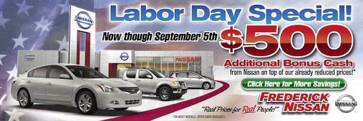 Nissan $500 bonus labor day