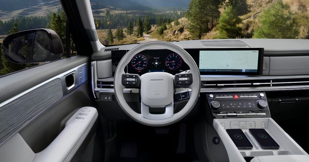 Dual 12.3-inch panoramic curved display in the 2026 Hyundai Santa Fe