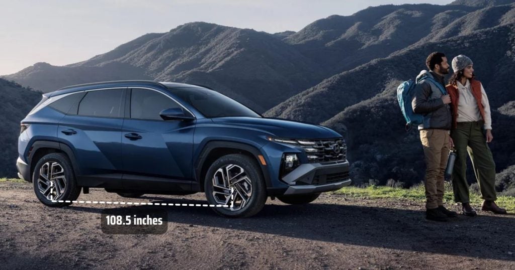 The 2026 Hyundai Tucson has a long wheelbase that absorbs bumps and road imperfections