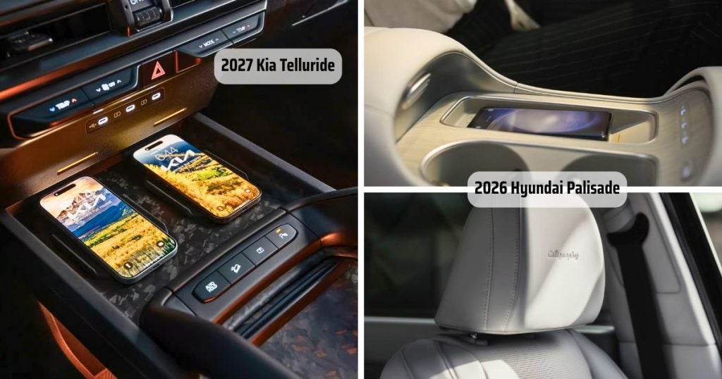 The cabin comfort and materials of the 2027 Kia Telluride vs 2026 Hyundai Palisade