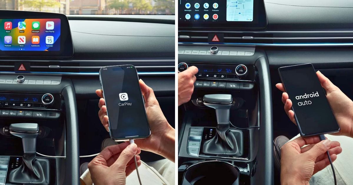 Wireless Apple CarPlay and Android Auto are standard features that the 2026 Elantra Hybrid shares with the gas model