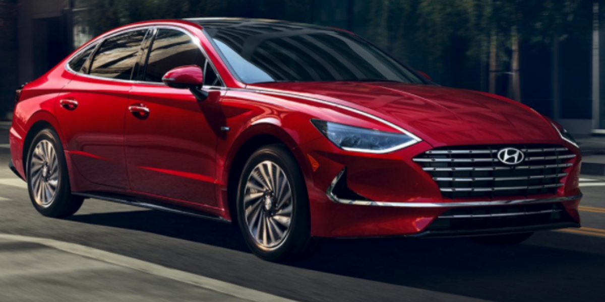 Red Hyundai Sonata Hybrid