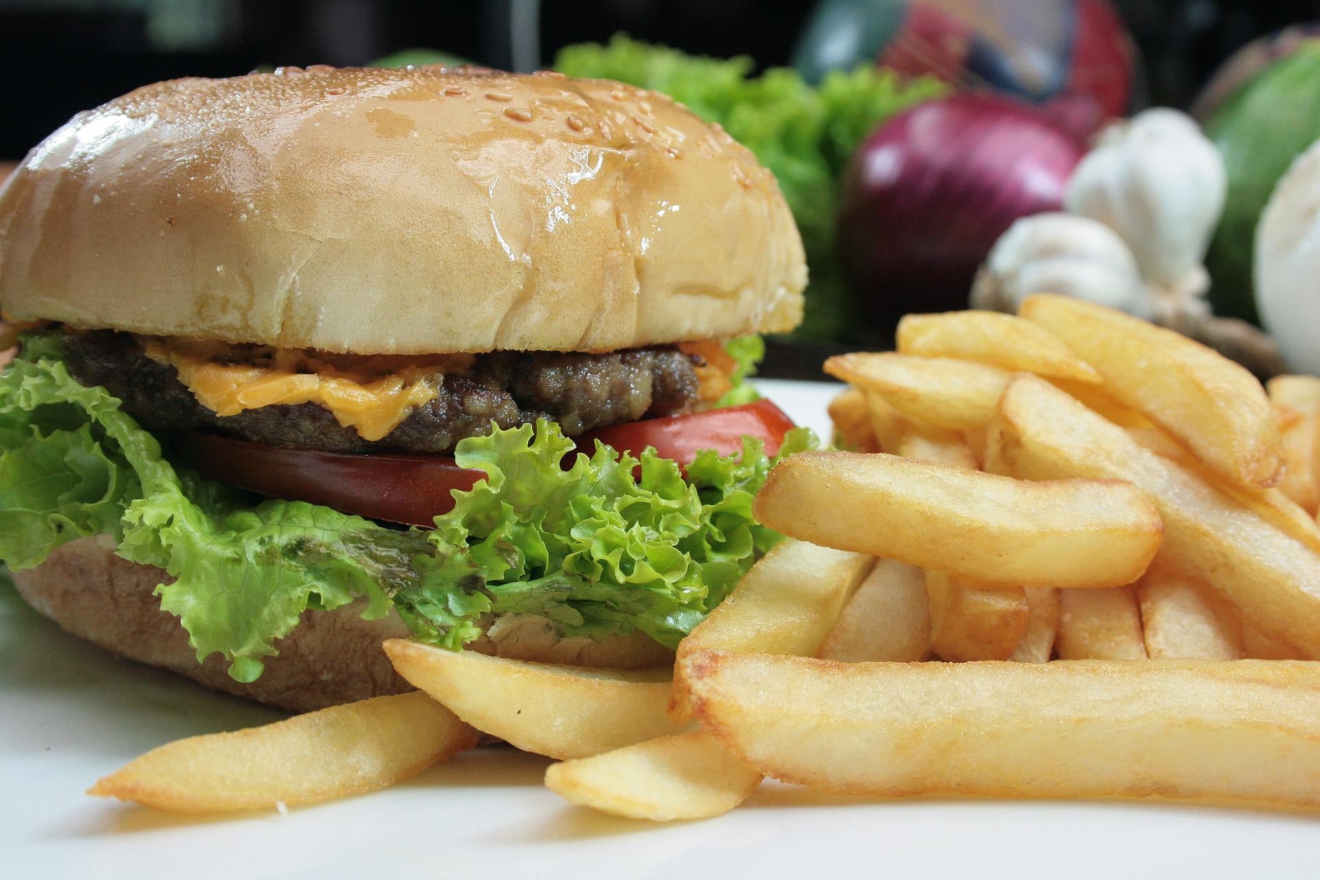 A burger on a plate