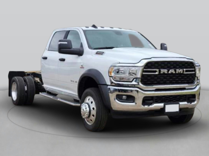 A white RAM 4500 Chassis Cab