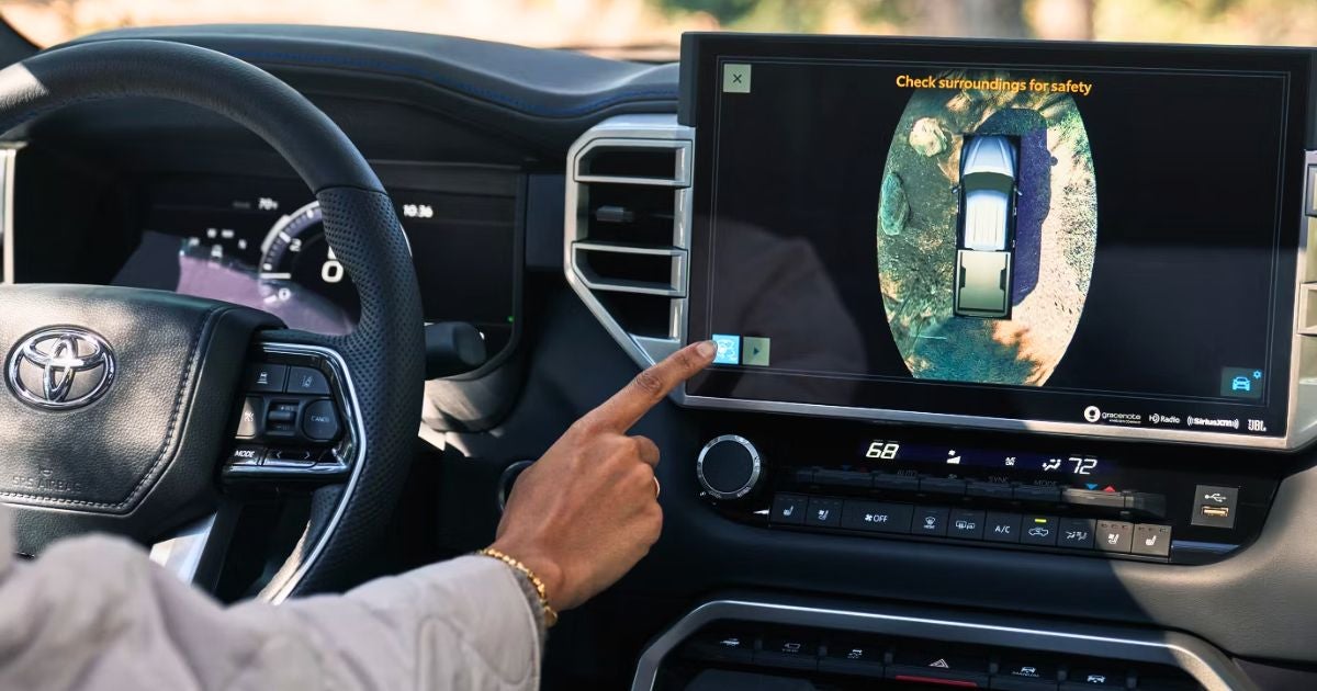 The 2026 Toyota Tundra features a Panoramic View Monitor camera system for safer parking