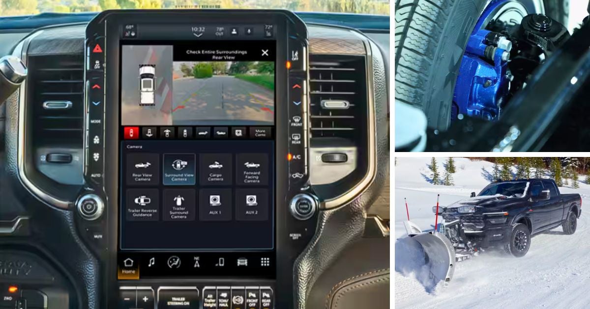 The 360-degree Surround View Camera, heavy-duty braking, and Snowplow Prep in the 2026 Ram 2500 Cummins