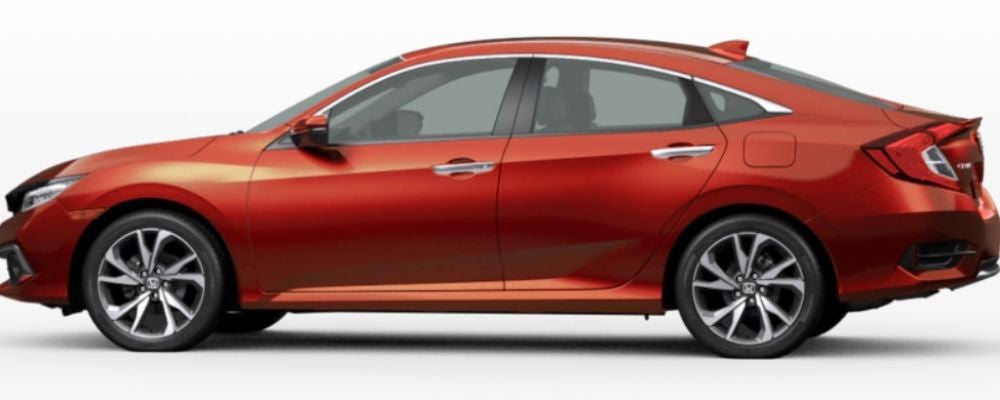 Molten Lava Pearl 2020 Honda Civic Sedan on White Background