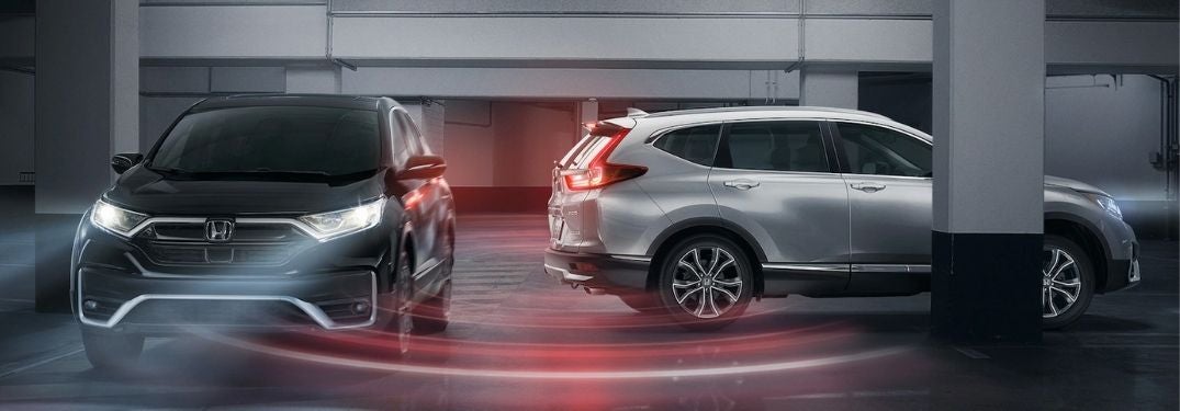 Black and White 2020 Honda CR-V Models in a Parking Garage