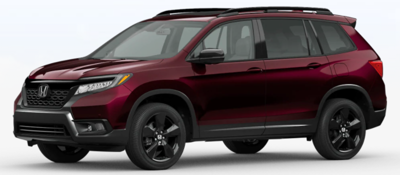 Deep Scarlet Pearl 2021 Honda Passport on White Background