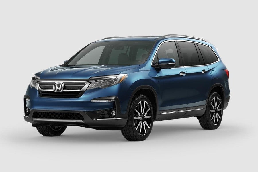 Steel Sapphire Metallic 2020 Honda Pilot on White Background