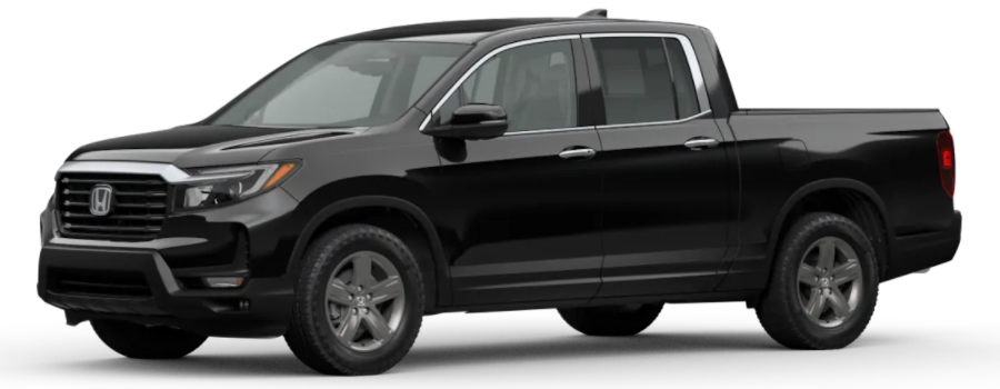 Crystal Black Pearl 2021 Honda Ridgeline on White Background