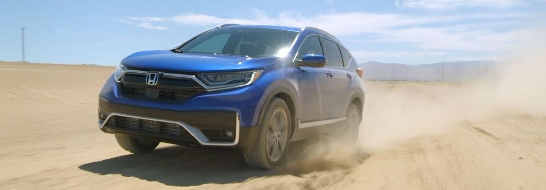 Blue 2020 Honda CR-V Driving in the Desert
