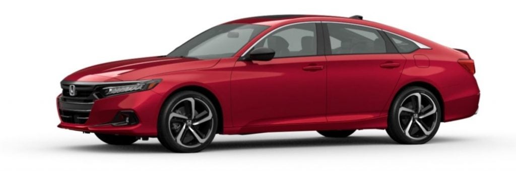 San Marino Red 2021 Honda Accord on White Background