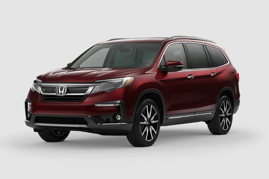 Deep Scarlet Pearl 2020 Honda Pilot on White Background