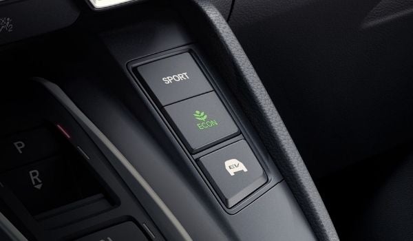 Sport, Econ and EV Mode Buttons in a 2020 Honda CR-V Hybrid