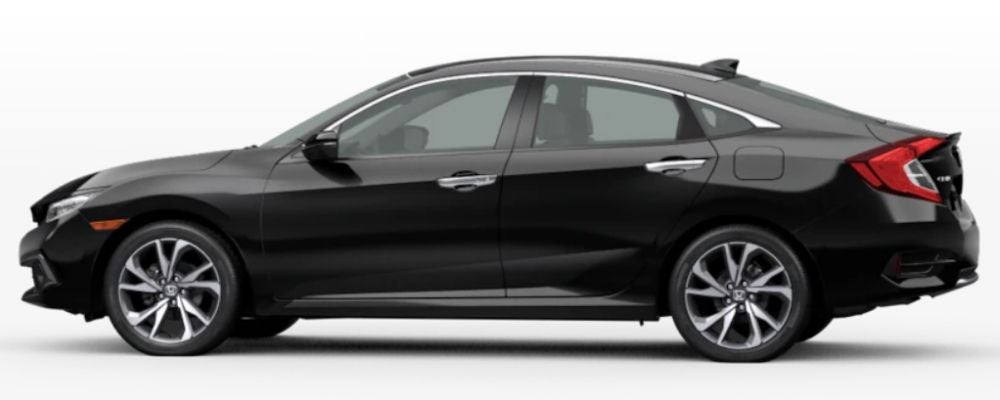 Crystal Black Pearl 2020 Honda Civic Sedan on White Background