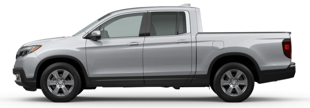 Lunar Silver Metallic 2020 Honda Ridgeline on White Background