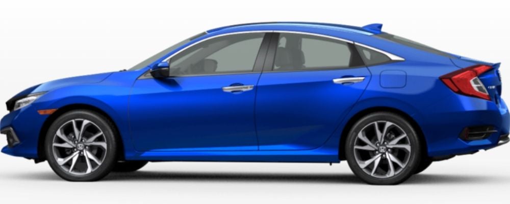 Aegean Blue Metallic 2020 Honda Civic Sedan on White Background