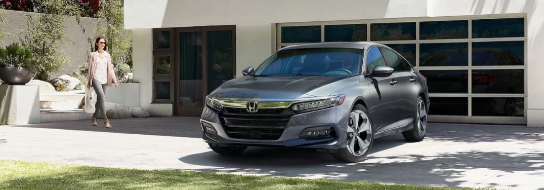 Gray 2020 Honda Accord in Driveway with Woman
