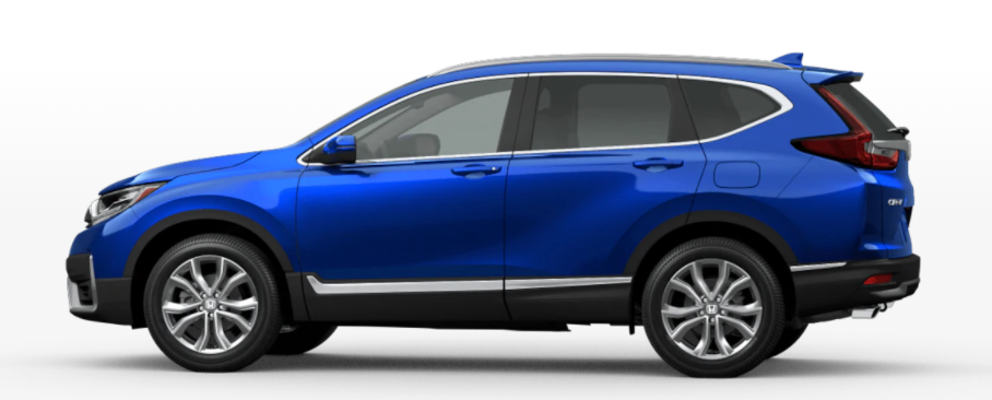 Aegean Blue Metallic 2021 Honda CR-V on White Background