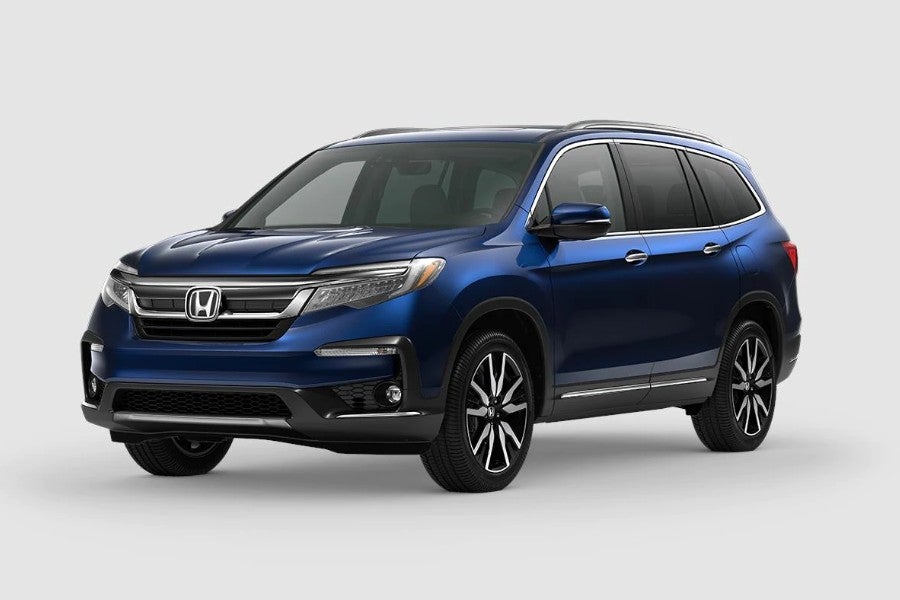Obsidian Blue Pearl 2020 Honda Pilot on White Background
