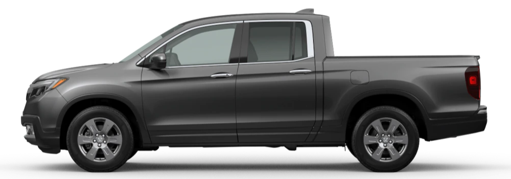 Modern Steel Metallic 2020 Honda Ridgeline on a White Background