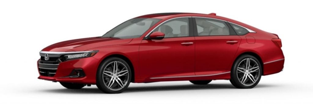 Radiant Red Metallic 2021 Honda Accord on White Background