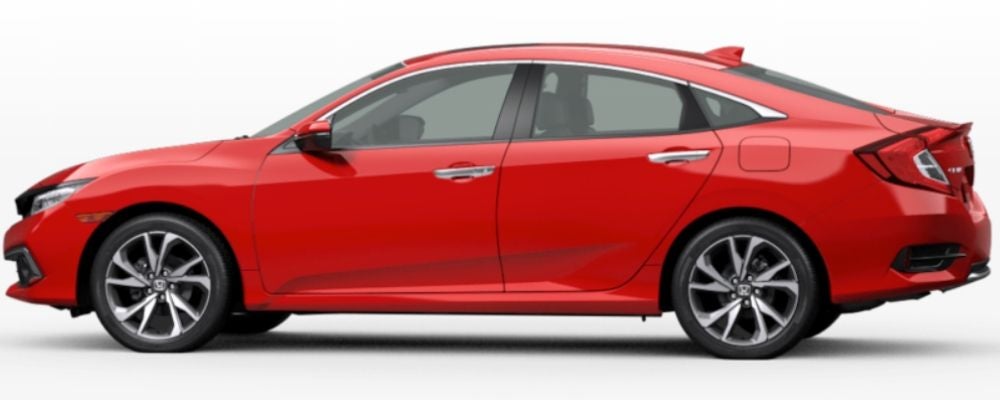 Rallye Red 2020 Honda Civic Sedan on White Background