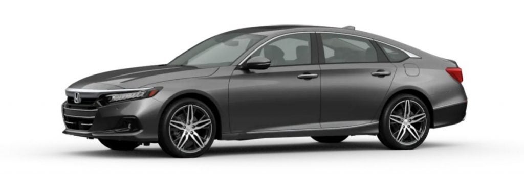 Modern Steel Metallic 2021 Honda Accord on White Background