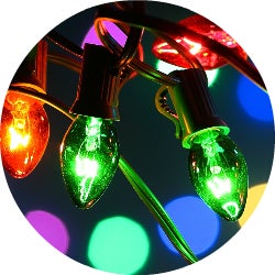 Close Up of Colorful Christmas Lights