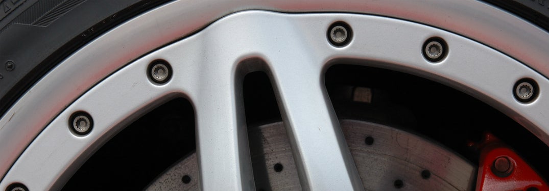 Close-up on the top fourth of a racing rim.