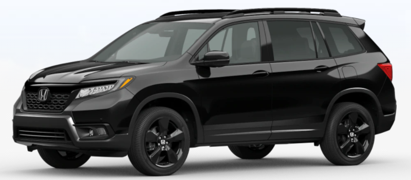 Crystal Black Pearl 2021 Honda Passport on White Background