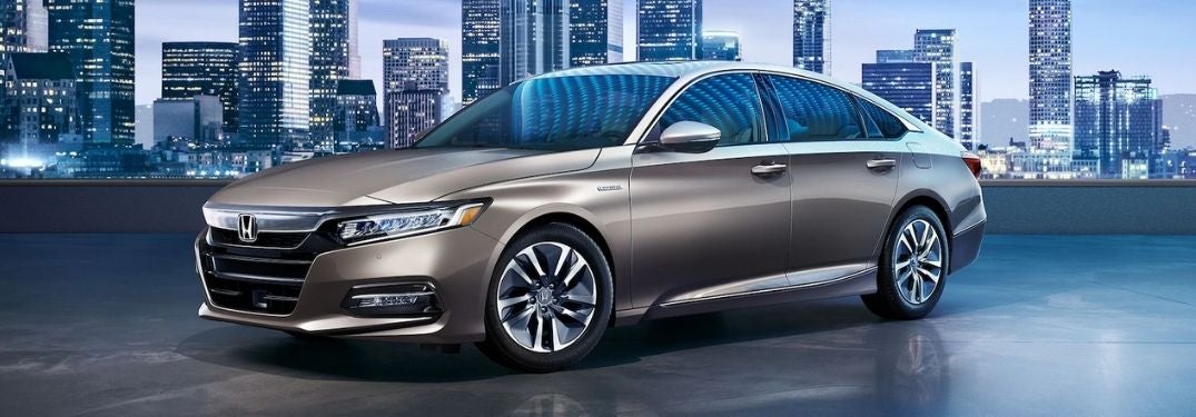 Bronze 2020 Honda Accord with City Skyline in the Background
