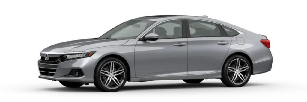 Lunar Silver Metallic 2021 Honda Accord on White Background